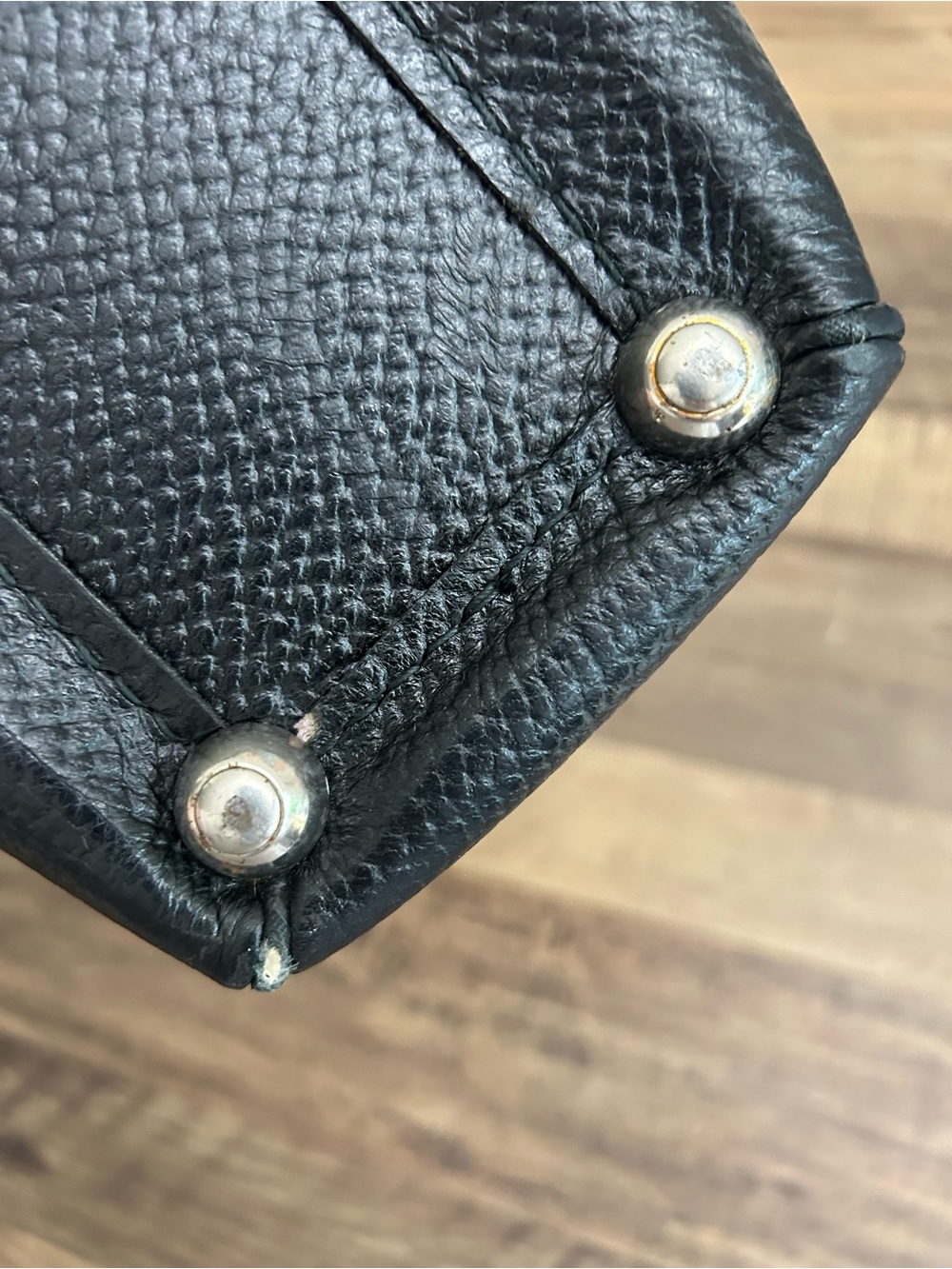 Vintage Black Pebbled Leather Mini Doctors Satchel - Mid Century Gladstone Frame - Picture 15 of 16